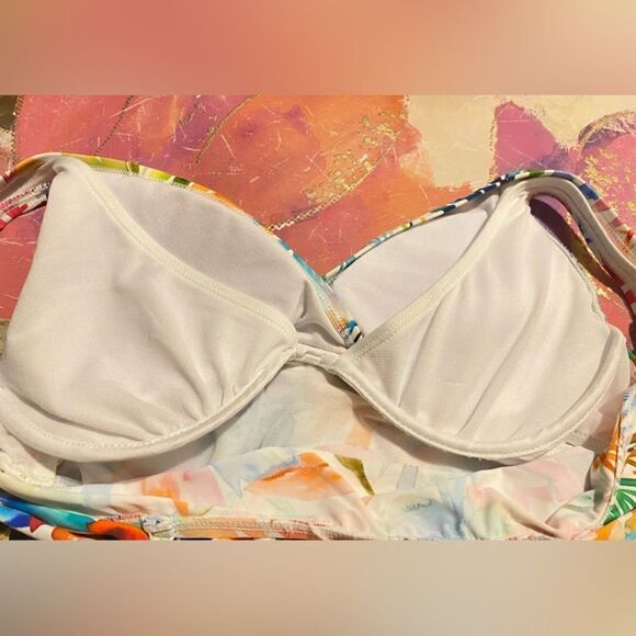 🎁Lauren Ralph Lauren Printed Underwire tummy control Top Tropical Caribbean 6💥 - Picture 6 of 9